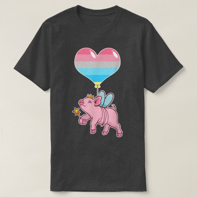 Camiseta Genderflux Pig Fairy - Nonbinary Gender  (Diseño del anverso)
