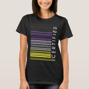 Camiseta Genderqueer de código de barras no binario de la m