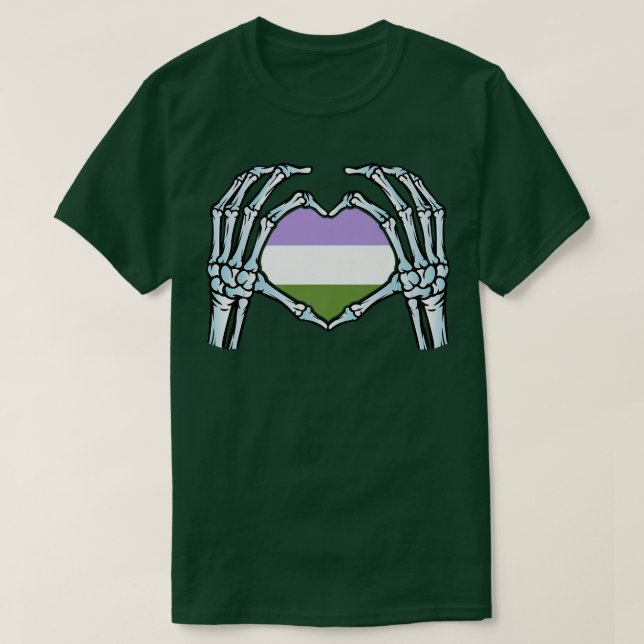 Camiseta Genderqueer  Gay Skeleton  Nonbinary Gender  (Diseño del anverso)