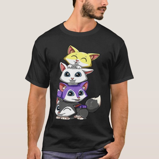 Camiseta Genderqueer Nonbinary Pride LGBTQ Foxes (Anverso)