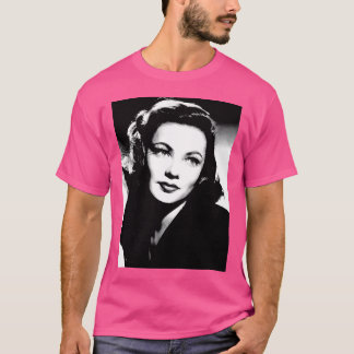 Camiseta Gene Tierney Linocut En Blanco Negro