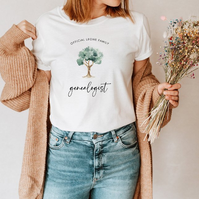 Camiseta Genealógico oficial familiar con árbol | Elegante (A stylish shirt for the genealogist in your family)