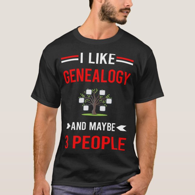 Camiseta Genealógico para 3 personas rojo (Anverso)