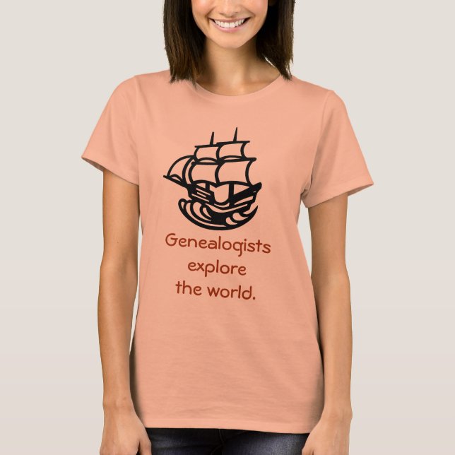 Camiseta - Genealogistas exploran el mundo (Anverso)