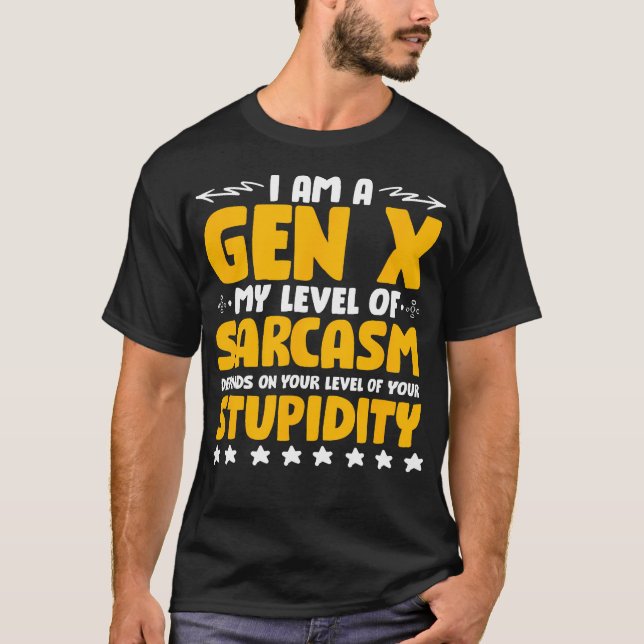 Camiseta Generación De Humor X Graciosa Generación X Nivel  (Anverso)