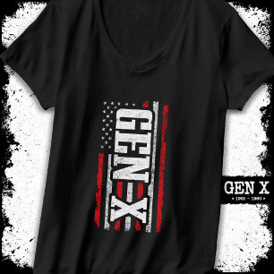 Camiseta Generación X Gen Xer Bandera Norteamericana Orgull