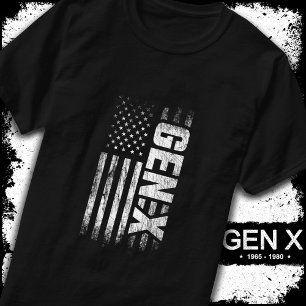 Camiseta Generación X Gen Xer Gen X Bandera Americana Gen X
