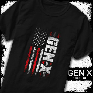 Camiseta Generación X Gen Xer Gen X Bandera Americana Gen X