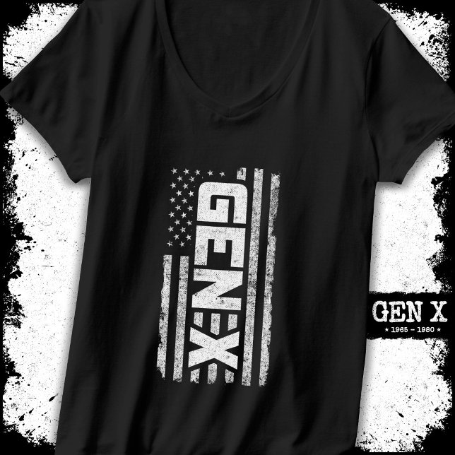 Camiseta Generación X Orgulloso General Xer Bandera America (Subido por el creador)