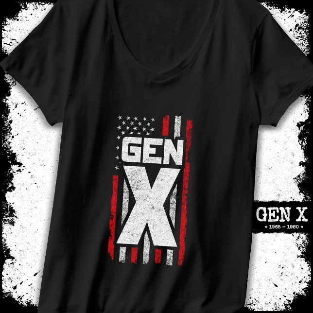 Camiseta Generación X Orgulloso General Xer Bandera America (Subido por el creador)