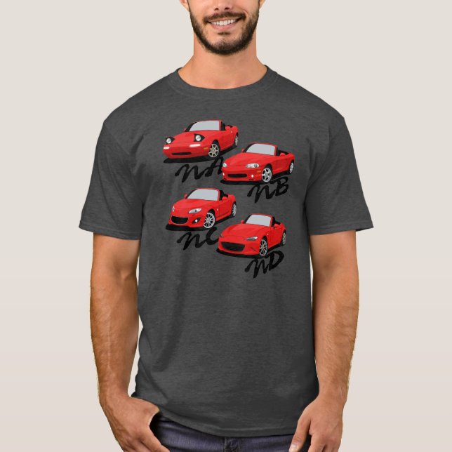 Camiseta Generaciones de Miata (Anverso)