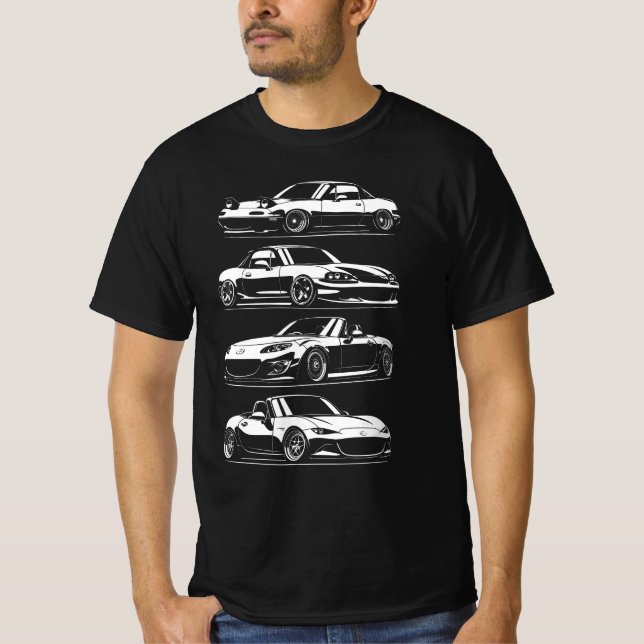 Camiseta Generaciones de Miata (Anverso)