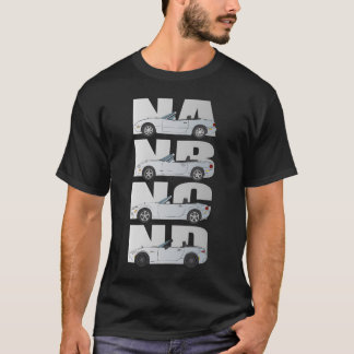Camiseta Generaciones de Miata plateadas