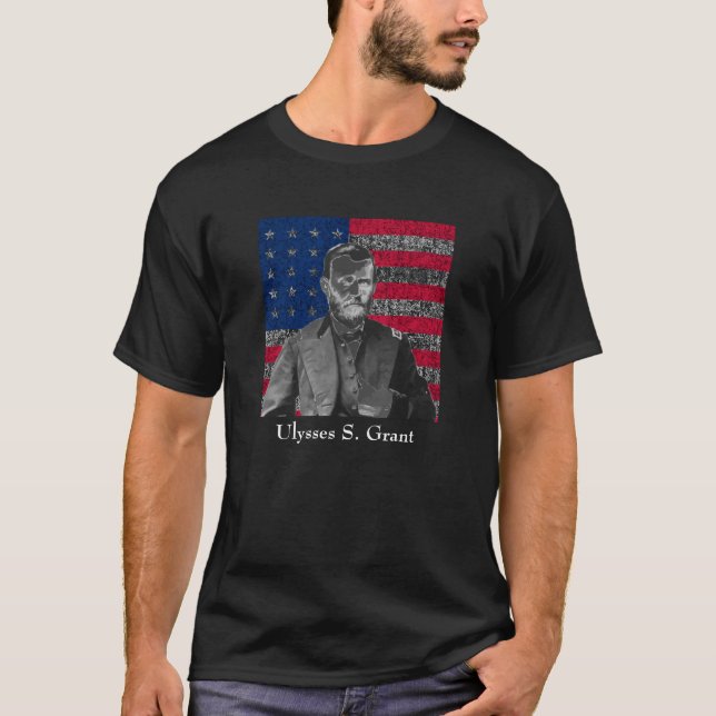 Camiseta General Grant y la bandera americana (Anverso)