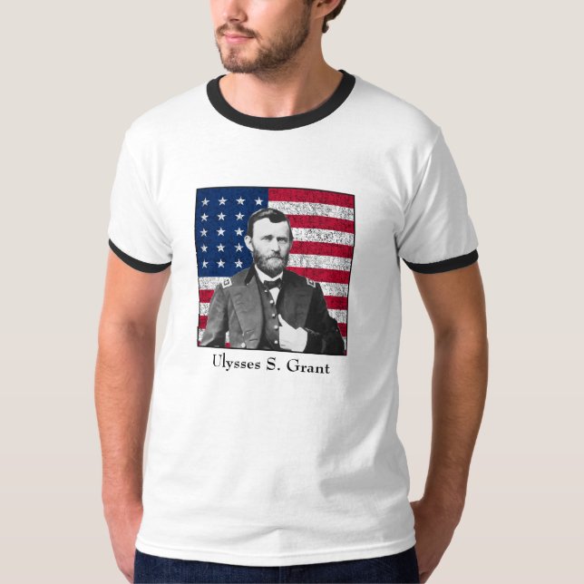 Camiseta General Grant y la bandera americana (Anverso)