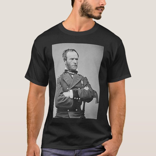 Camiseta General Sherman y cita - negro (Anverso)