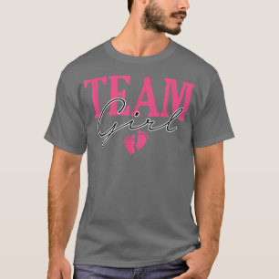 Camiseta Género de Chica de equipo revela Baby Shower rosa 
