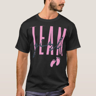 Camiseta Género De Chica De Equipo Revelar Baby Shower Rosa
