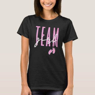 Camiseta Género De Chica De Equipo Revelar Baby Shower Rosa
