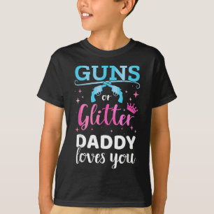 Camiseta Género masculino revela armas o purpurina a papi a