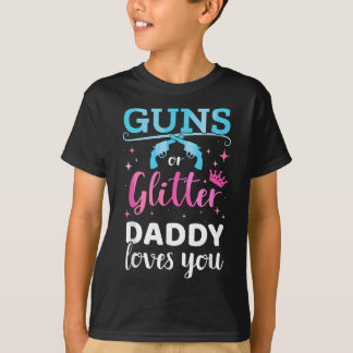 Camiseta Género masculino revela armas o purpurina a papi a