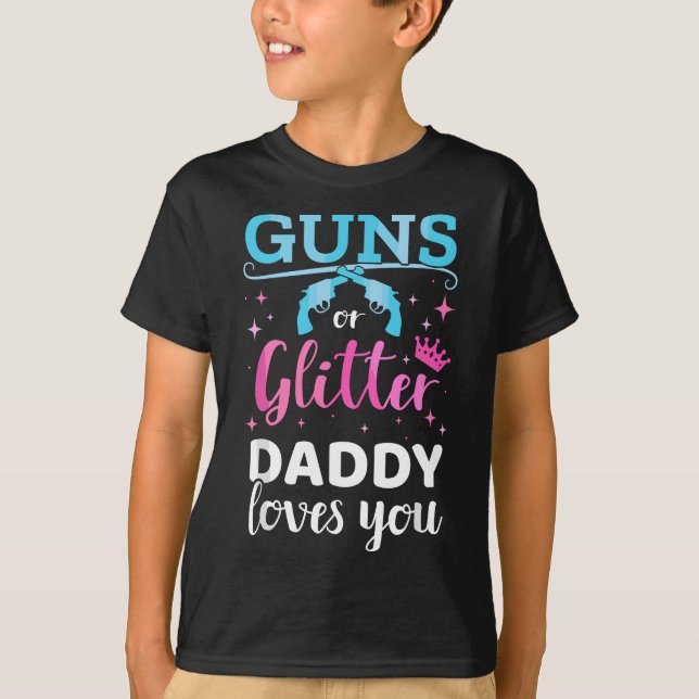 Camiseta Género masculino revela armas o purpurina a papi a (Anverso)
