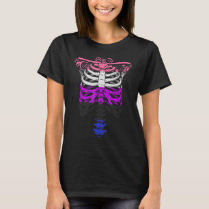 Camiseta Género omnisexual Fluid Skeleton Ribcage LGBTQ Ske