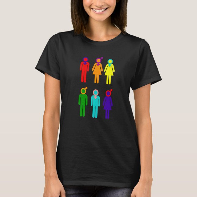Camiseta Género Orgullo Lgbtq Arcoiris Transgénero Bisexual (Anverso)