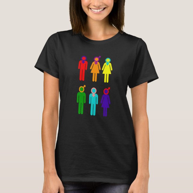 Camiseta Género Orgullo Lgbtq Arcoiris Transgénero Bisexual (Anverso)
