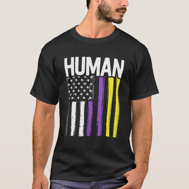 Camiseta Género Orgullo no binario Lgbt Lgbt Arcoiris Améri (Anverso)