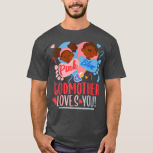 Camiseta Género revelan amor étnico rosado o azul GODMOTHER