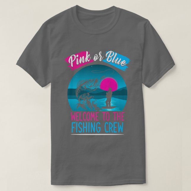 Camiseta Género Revelan Pesca Rosa O Azul Bienvenida A Los  (Diseño del anverso)