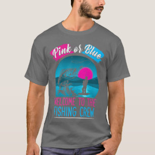 Camiseta Género Revelan Pesca Rosa O Azul Bienvenida A Los 