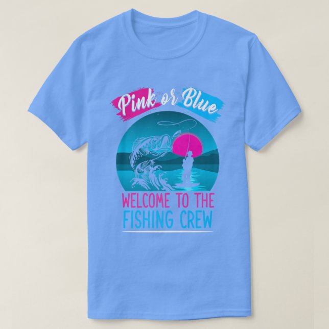 Camiseta Género Revelan Pesca Rosa O Azul Bienvenida A Los  (Diseño del anverso)