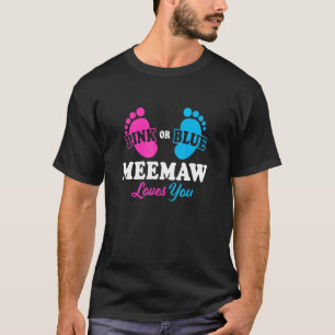 Camiseta Género Revelar a Meemaw Baby Shower Abuela