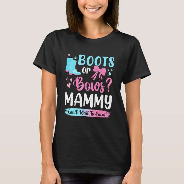Camiseta Género Revelar Boots O Bows Mammy Mateo Baby Pa (Anverso)