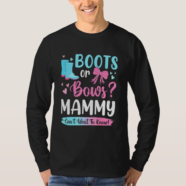 Camiseta Género Revelar Boots O Bows Mammy Mateo Baby Pa (Anverso)
