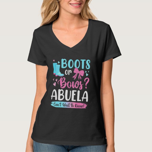 Camiseta Género Revelar Boots O Vacas Abuela Coincidiendo C (Anverso)