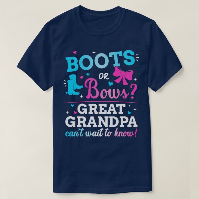 Camiseta Género revelar botas o arcos bisabuelo bebé par (Diseño del anverso)