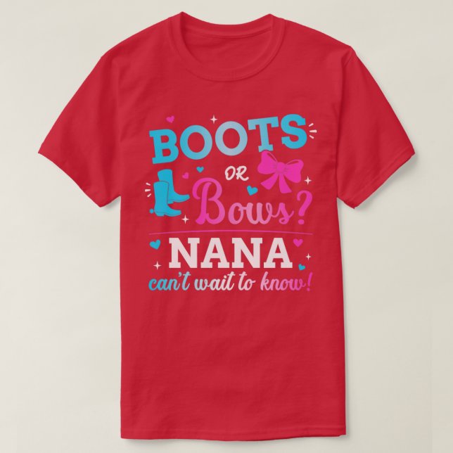 Camiseta Género revelar botas o arcos nana par bebé (Diseño del anverso)