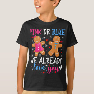 Camiseta Género Revelar Cute Gingerbread Divertido Rosa O A