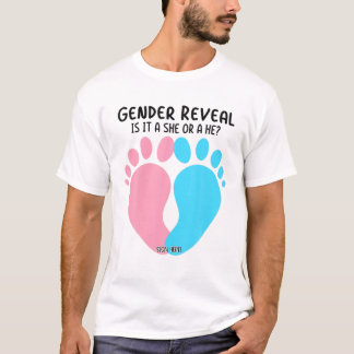 Camiseta Género Revelar Equipo Azul Pink Embarazo Bebé