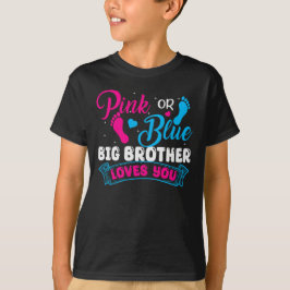 Camiseta Género Revelar Hermano Rosa Azul Hermano te ama