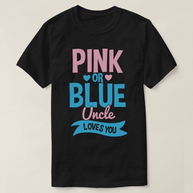 Camiseta Género revelar tío rosa o azul (Diseño del anverso)