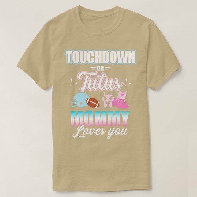 Camiseta Género revelar touchdowns o tutus mommy match b (Diseño del anverso)