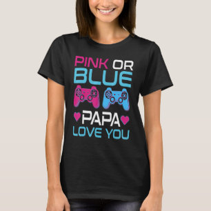 Camiseta Género rosa o azul de los hombres revelan videojue