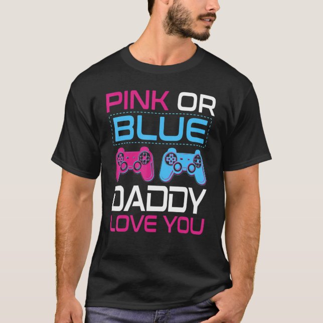 Camiseta Género Rosa O Azul De Los Hombres Revelan Videojue (Anverso)