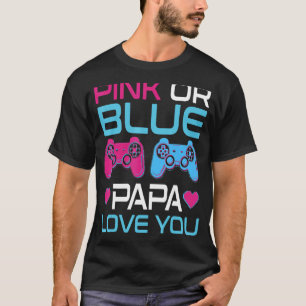 Camiseta Género rosa o azul de los hombres revelan videojue