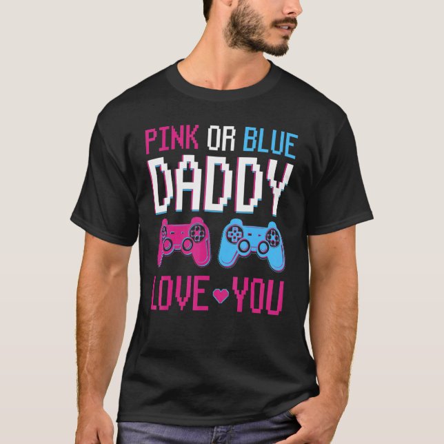 Camiseta Género Rosa O Azul De Los Hombres Revelan Videojue (Anverso)