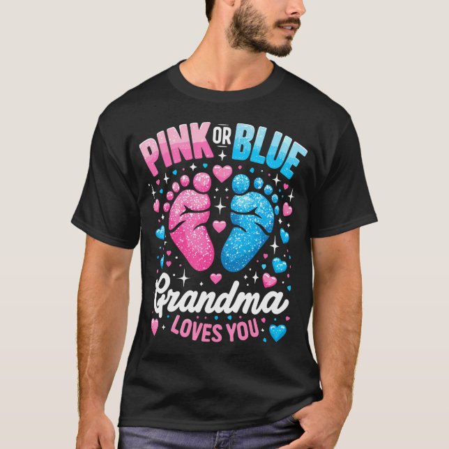 Camiseta Género rosa o azul revelan abuela (Anverso)
